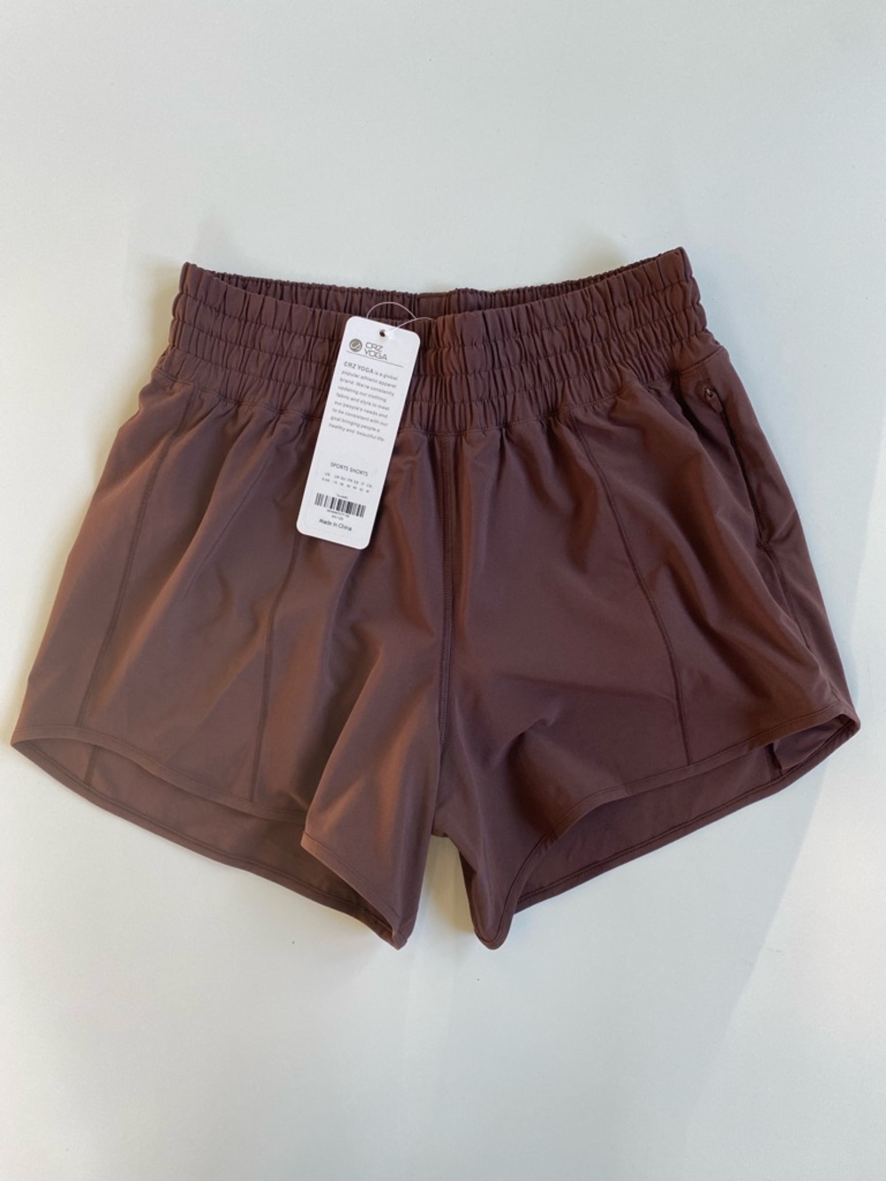 CRZ YOGA Women's Athletic Shorts in Mauve Brown
